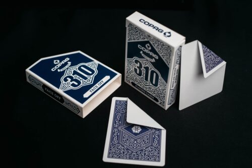 Baraja de cartas Copag 310 Dorso Azul y Blanco 3