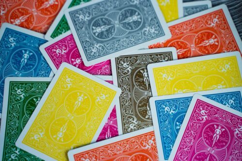 Diseños de cartas de coleccionismo de colores Bicycle Rider Back